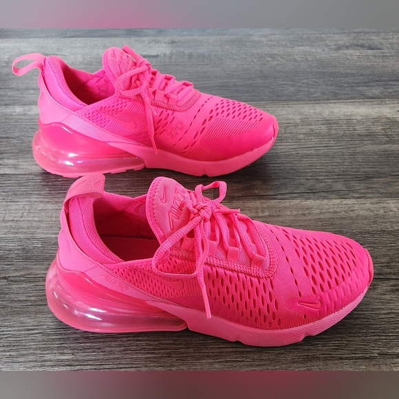 *XCLNT* Nike Airmax Air Max 270 Sz 7.5 Neon Bright Hot Hyper Vibrant Triple Pink - Picture 2 of 11
